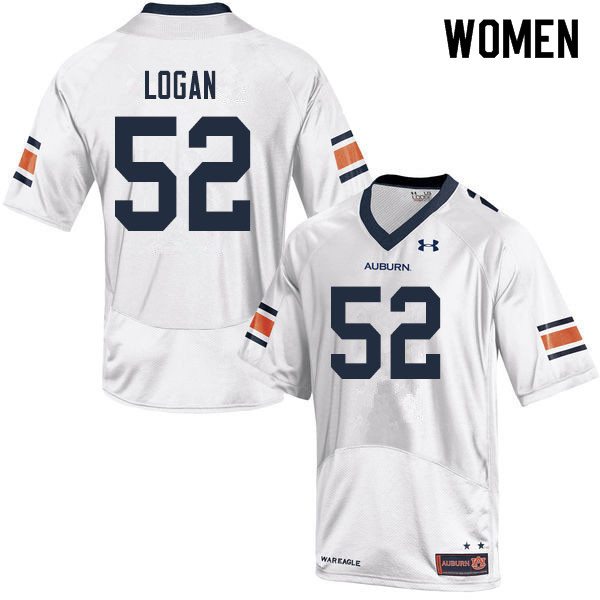 Women #52 Russ Logan Auburn Tigers College Football Jerseys Sale-White